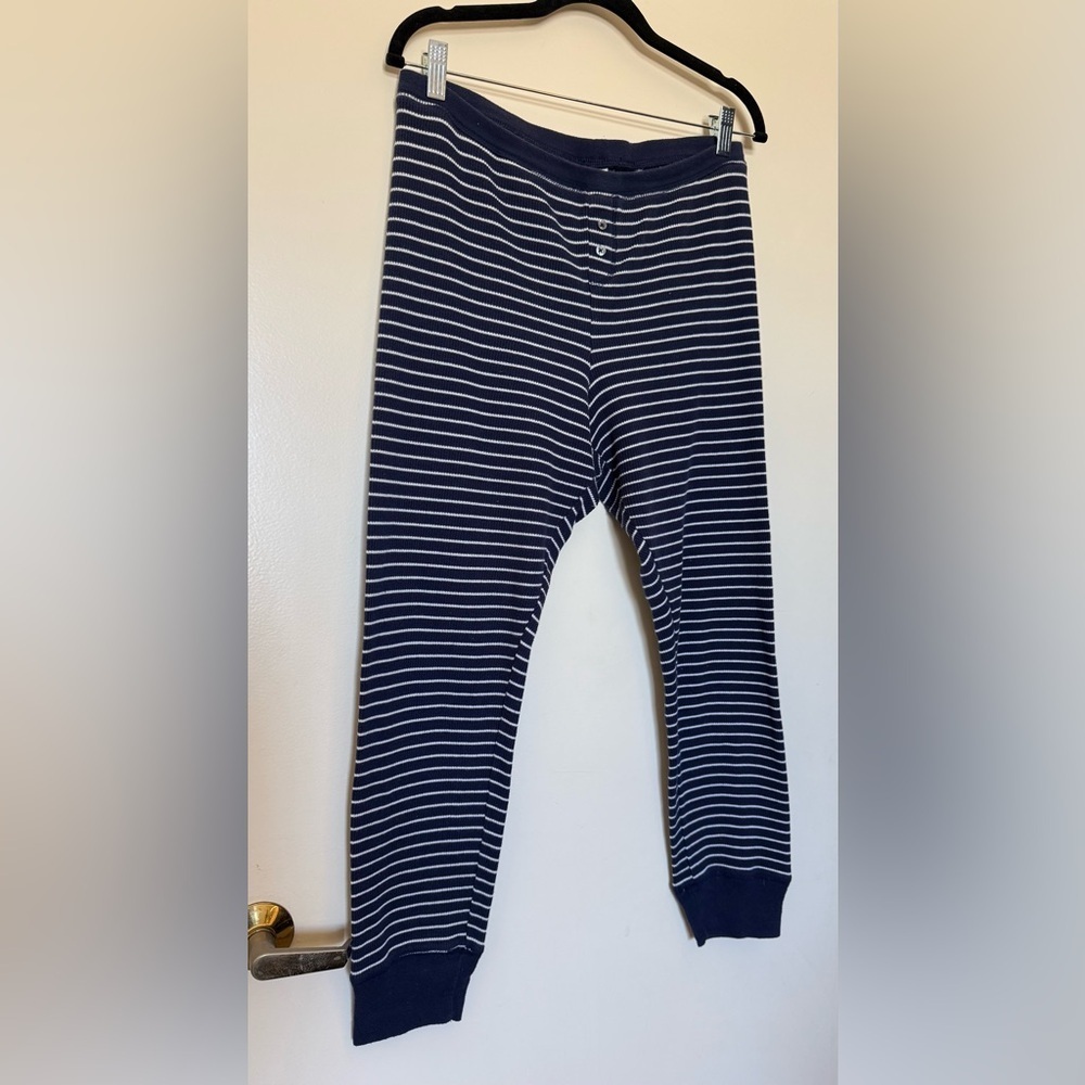Old Navy Navy and White Stripe Thermal Pajama Bottoms in Size Large